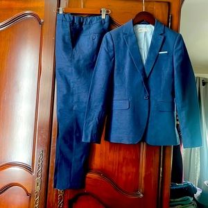 H&M boys dress suit Sz 10/11Y heathered blue.